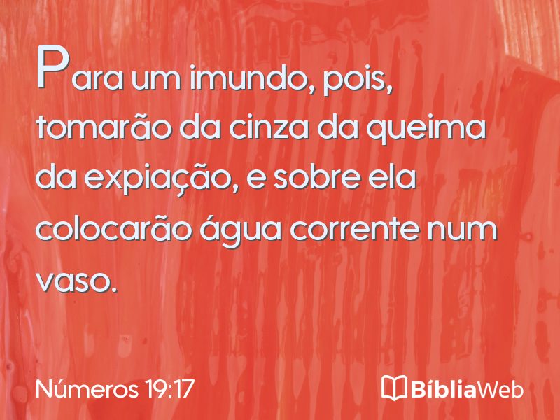 Números 19:17 em imagem para compartilhar