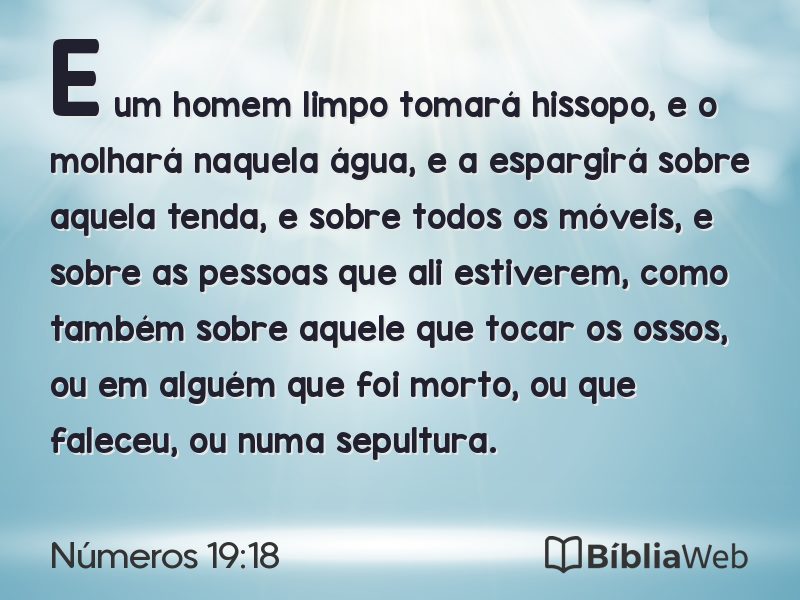 Números 19:18 em imagem para compartilhar