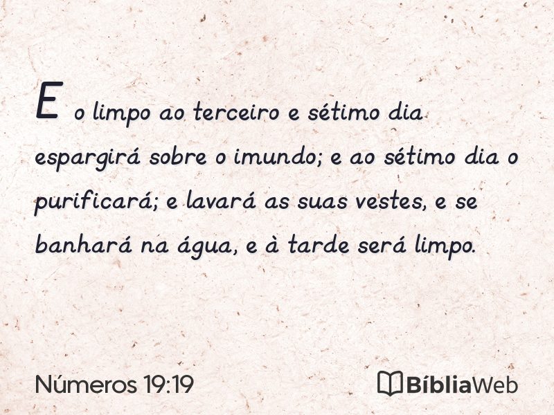 Números 19:19 em imagem para compartilhar