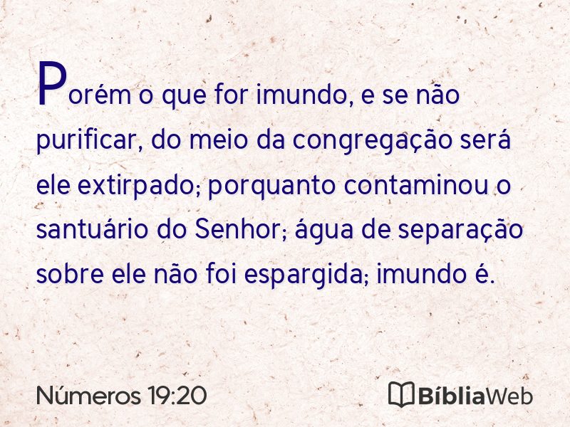 Números 19:20 em imagem para compartilhar