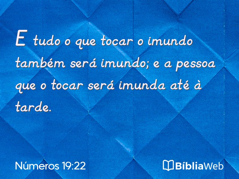 Números 19:22 em imagem para compartilhar