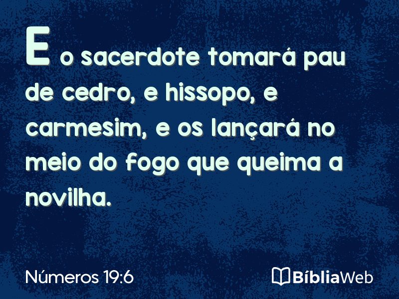 Números 19:6 em imagem para compartilhar