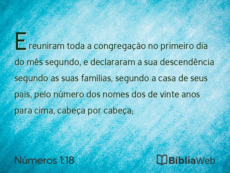 Números 1:18 em imagem para compartilhar