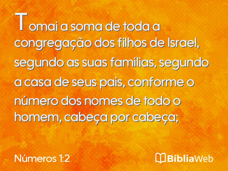 Números 1:2 em imagem para compartilhar
