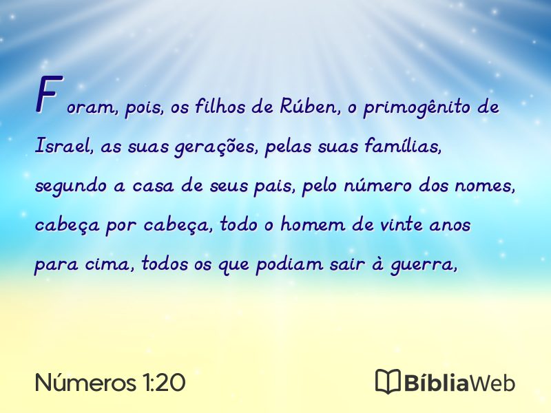 Números 1:20 em imagem para compartilhar