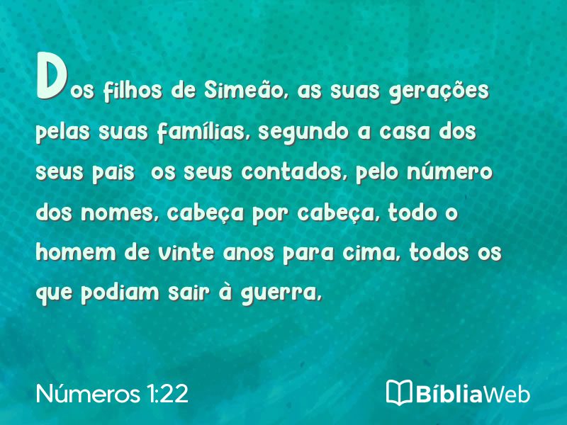 Números 1:22 em imagem para compartilhar