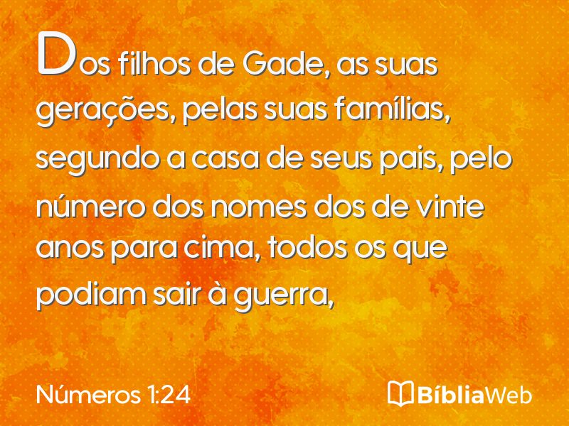 Números 1:24 em imagem para compartilhar