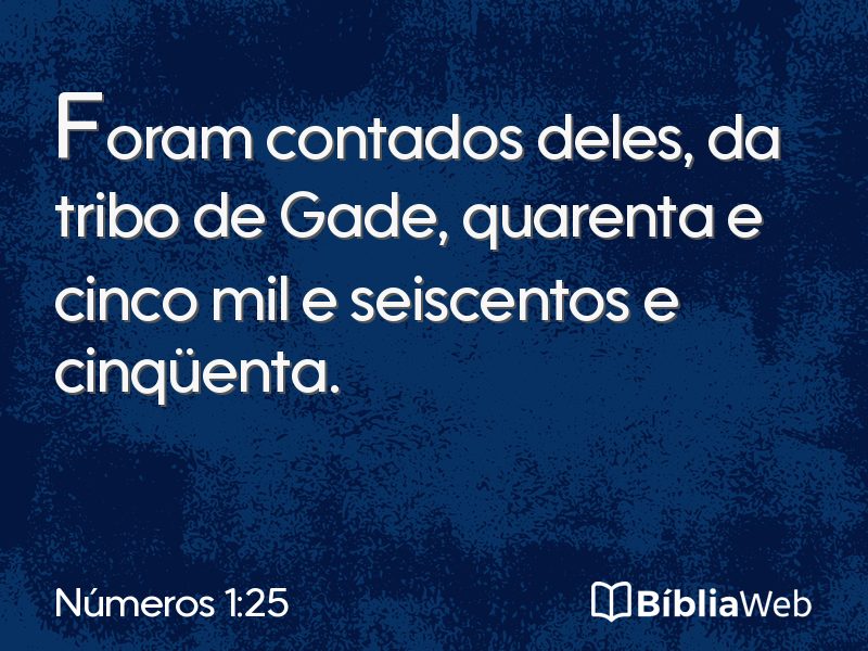 Números 1:25 em imagem para compartilhar