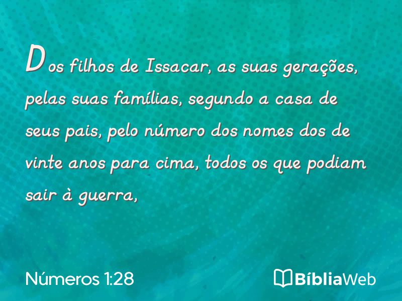 Números 1:28 em imagem para compartilhar