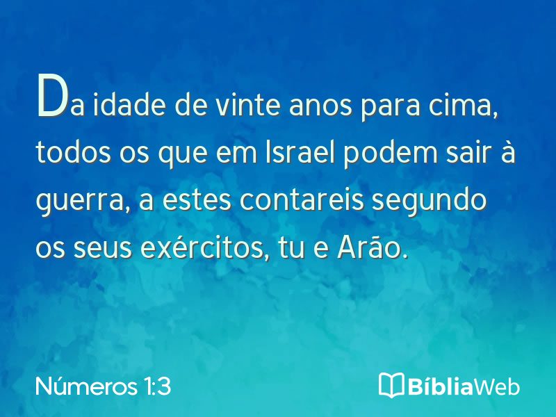 Números 1:3 em imagem para compartilhar
