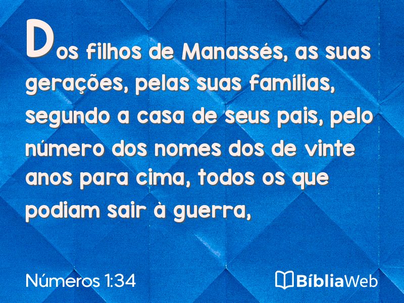 Números 1:34 em imagem para compartilhar
