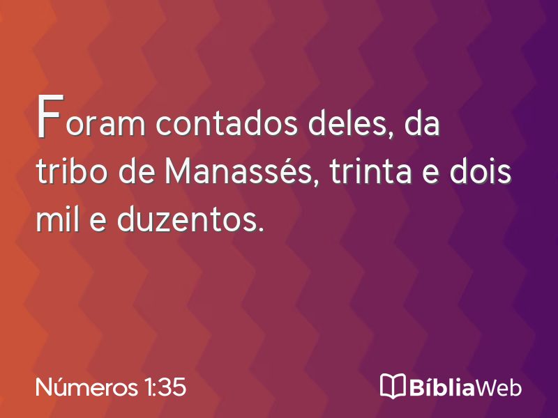 Números 1:35 em imagem para compartilhar