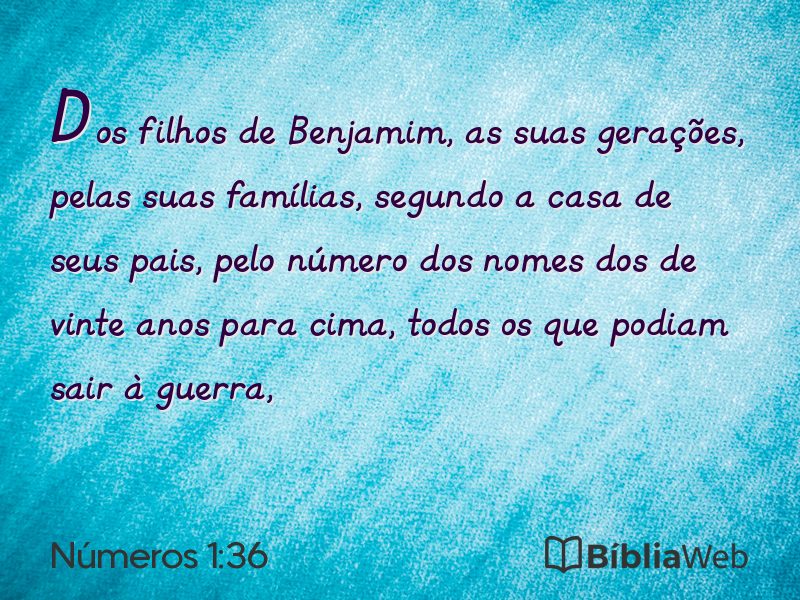 Números 1:36 em imagem para compartilhar
