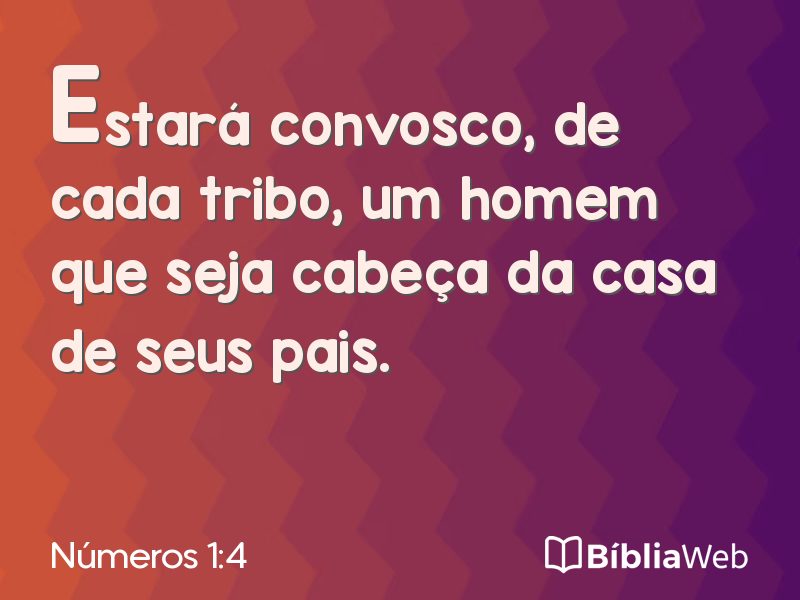 Números 1:4 em imagem para compartilhar