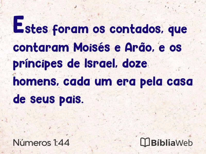 Números 1:44 em imagem para compartilhar