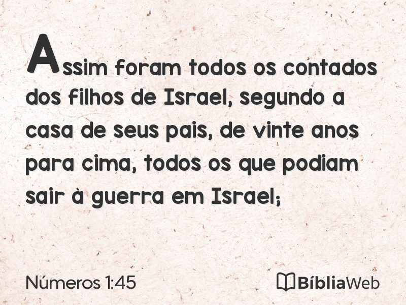 Números 1:45 em imagem para compartilhar