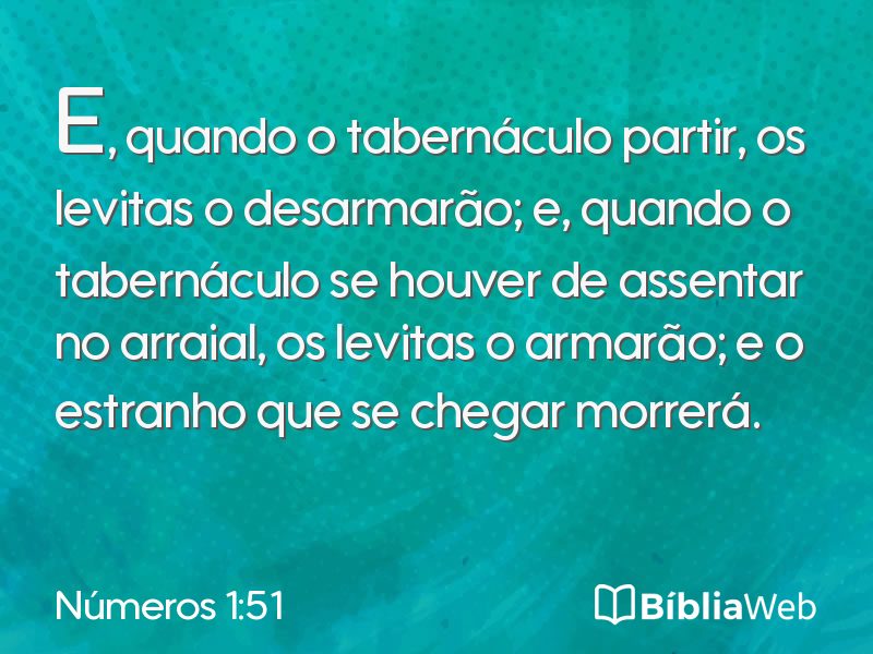 Números 1:51 em imagem para compartilhar
