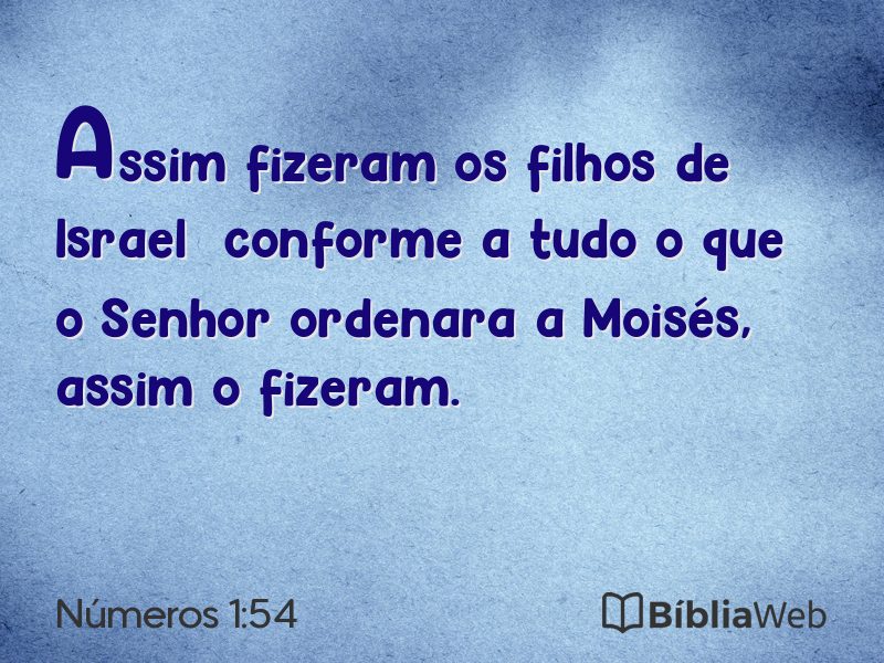 Números 1:54 em imagem para compartilhar