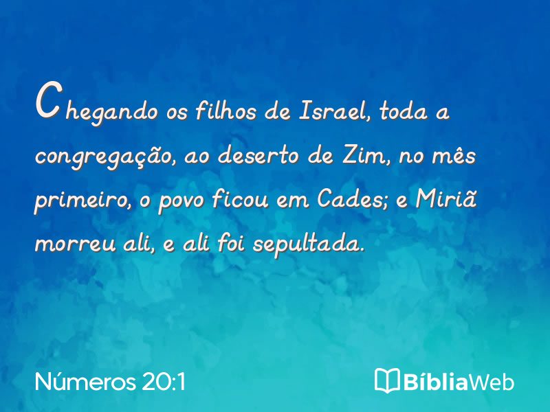 Números 20:1 em imagem para compartilhar