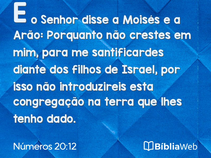Números 20:12 em imagem para compartilhar