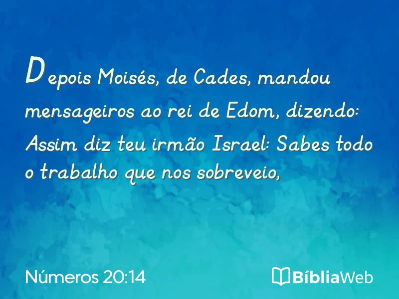 Números 20:14 em imagem para compartilhar