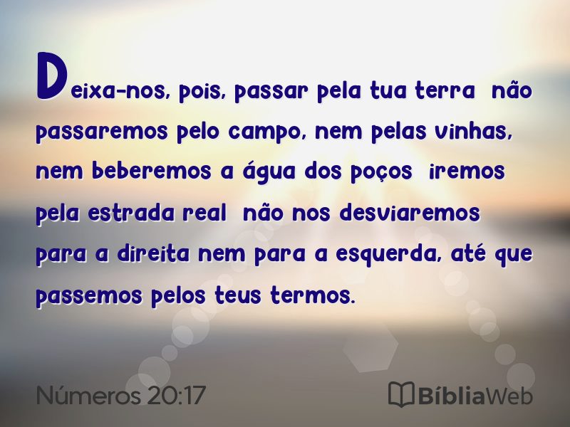 Números 20:17 em imagem para compartilhar