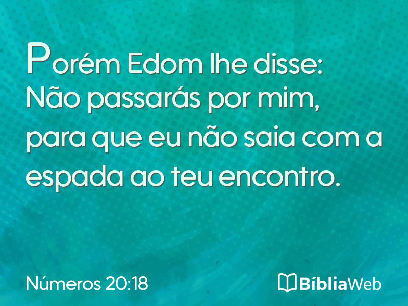 Números 20:18 em imagem para compartilhar
