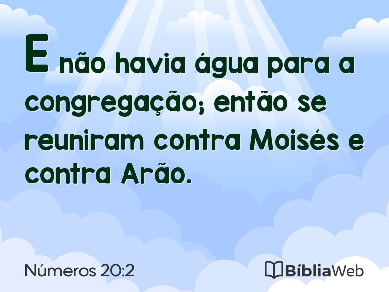Números 20:2 em imagem para compartilhar