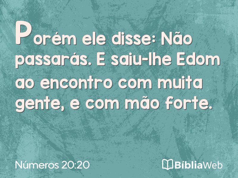 Números 20:20 em imagem para compartilhar
