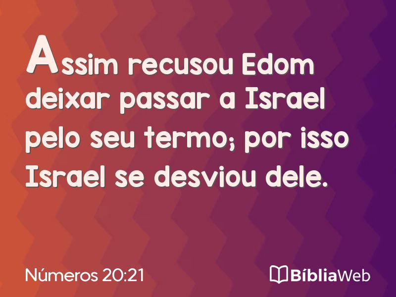 Números 20:21 em imagem para compartilhar