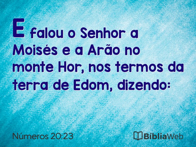 Números 20:23 em imagem para compartilhar