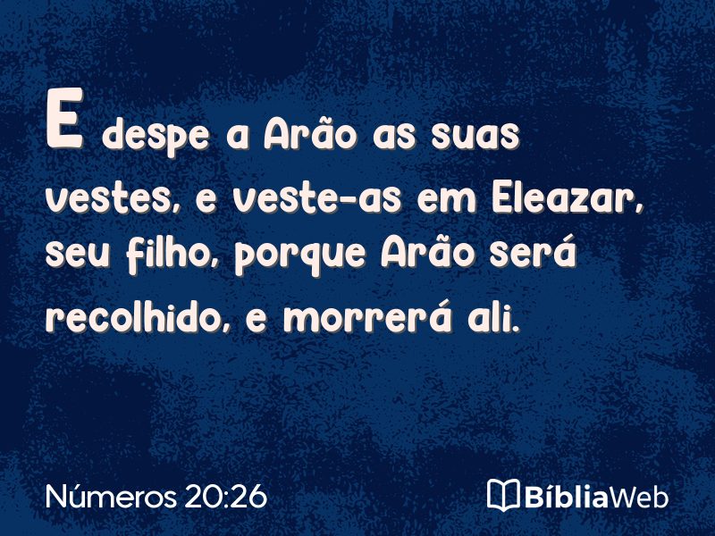 Números 20:26 em imagem para compartilhar