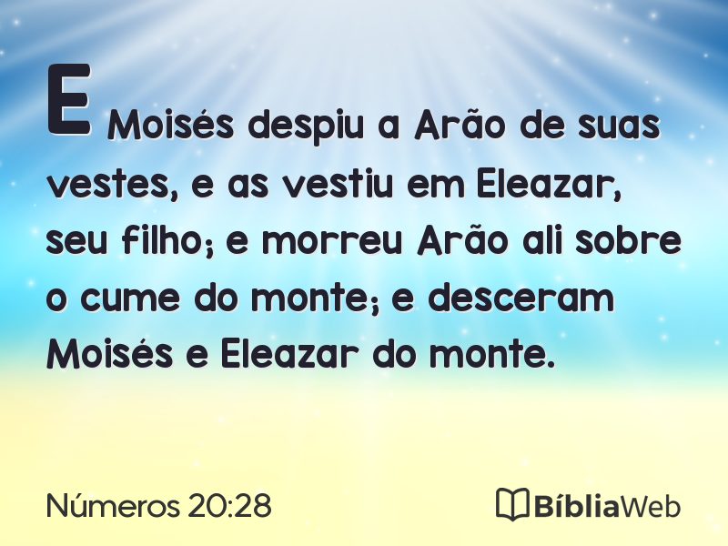 Números 20:28 em imagem para compartilhar