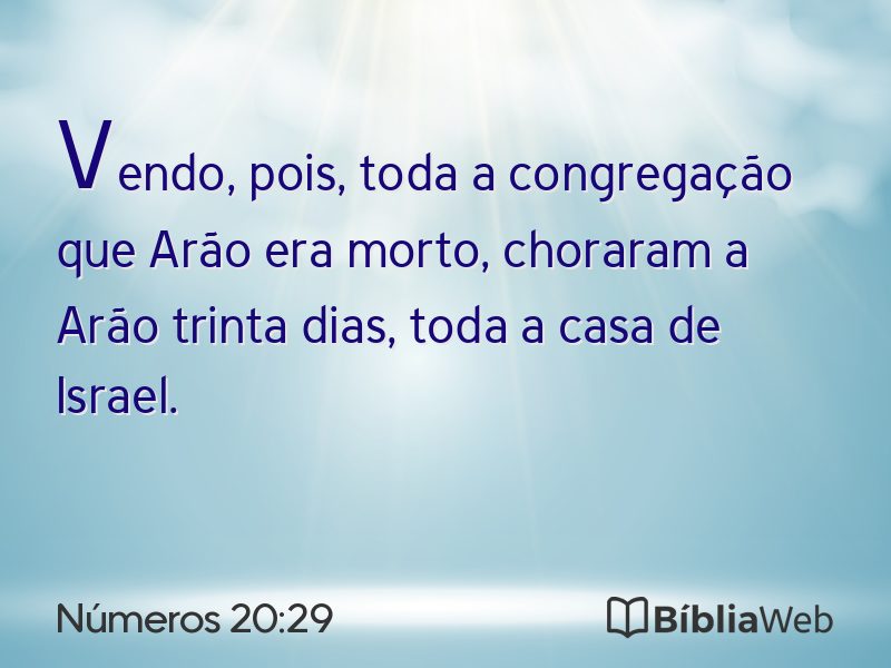 Números 20:29 em imagem para compartilhar