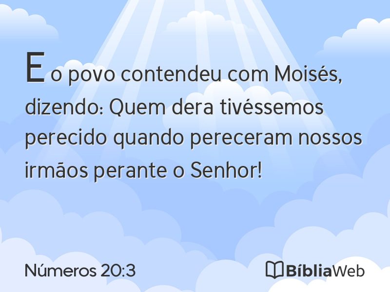 Números 20:3 em imagem para compartilhar