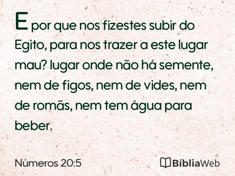 Números 20:5 em imagem para compartilhar