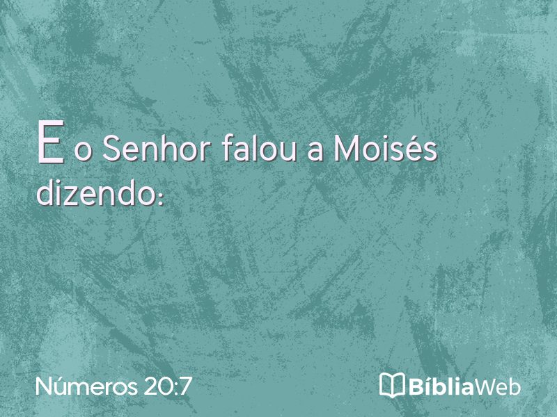 Números 20:7 em imagem para compartilhar