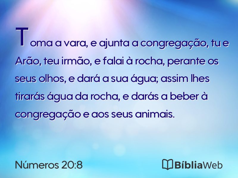 Números 20:8 em imagem para compartilhar