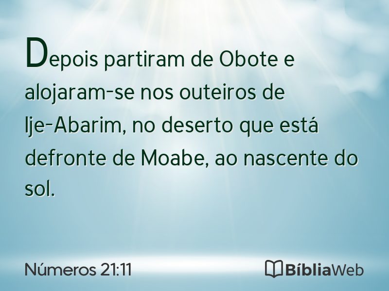 Números 21:11 em imagem para compartilhar