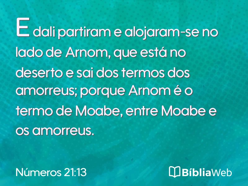 Números 21:13 em imagem para compartilhar