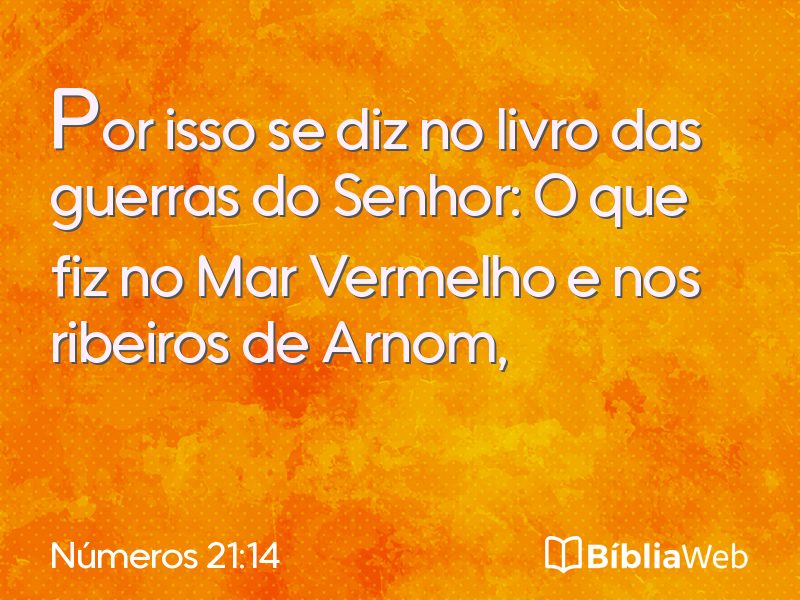 Números 21:14 em imagem para compartilhar