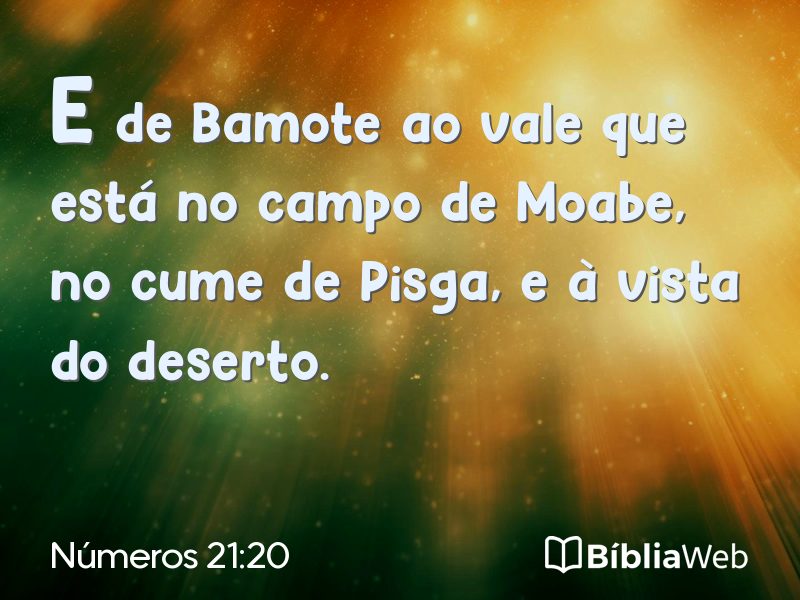Números 21:20 em imagem para compartilhar
