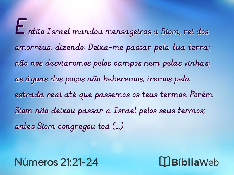 Números 21:21-24 em imagem para compartilhar