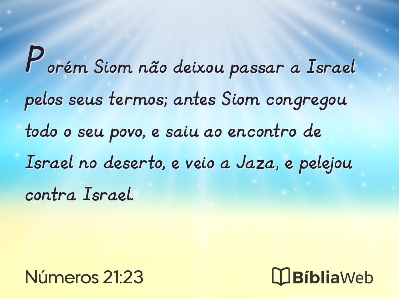 Números 21:23 em imagem para compartilhar