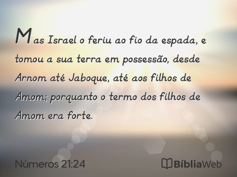 Números 21:24 em imagem para compartilhar