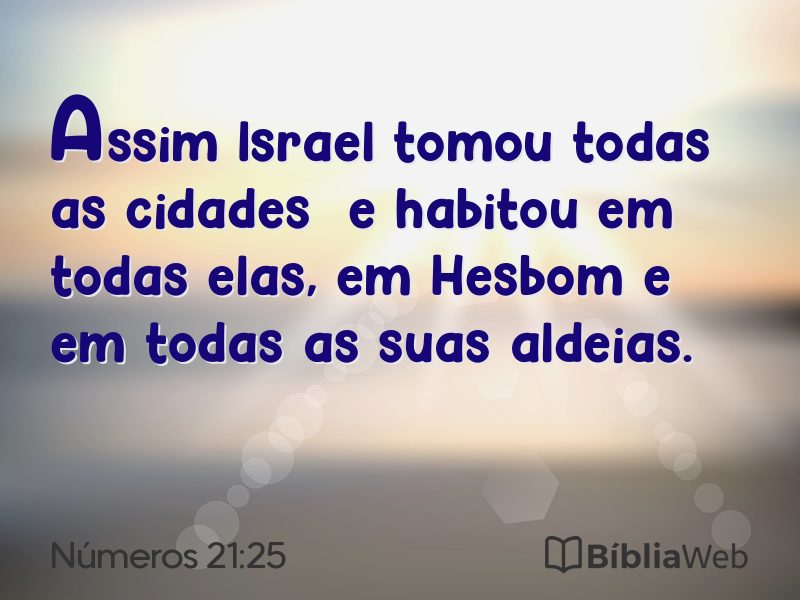 Números 21:25 em imagem para compartilhar
