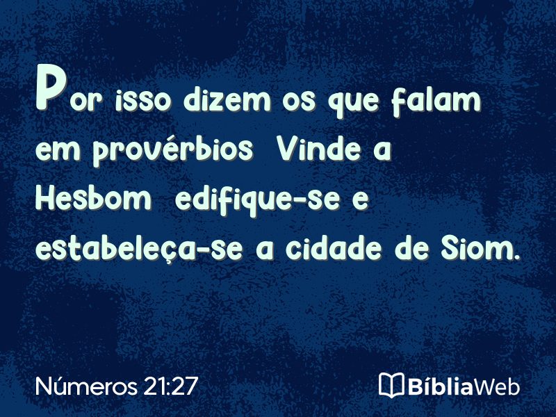 Números 21:27 em imagem para compartilhar