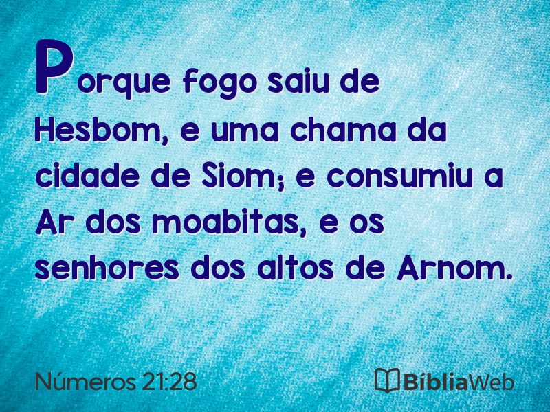 Números 21:28 em imagem para compartilhar