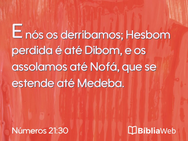 Números 21:30 em imagem para compartilhar