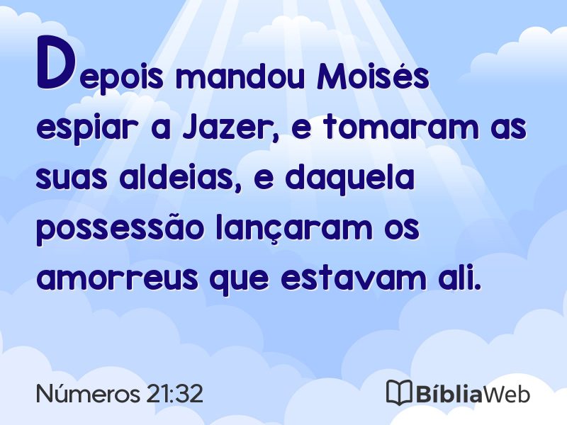 Números 21:32 em imagem para compartilhar